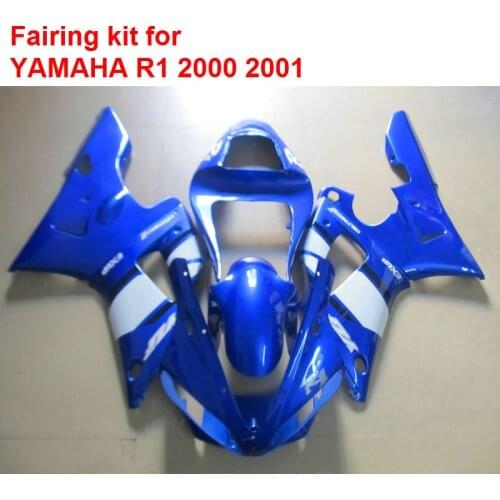 Bodywork kit for Yamaha YZFR1 2000 2001 blue white motorcycle fairings set YZF R1 00 01 BA64
