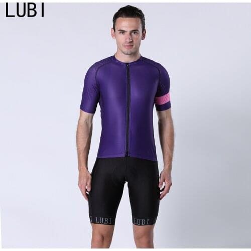 LUBI Men Pro Cycling Jersey Set Short Sleeve Summer Bike Bib Shorts Kit Sportswear MTB Suit Bicycle Clothes Breathable Clothing