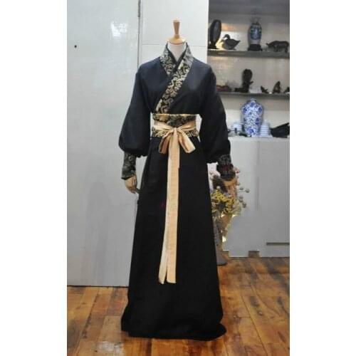 Ancient Chinese Costume Men Stage Performance Outfit for Dynasty Men Hanfu Costume Satin Robe Chinese Traditional Dress Men