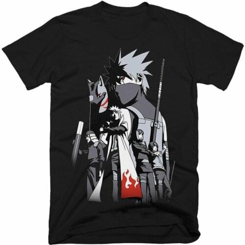 Cool Shippuden T-shirt - Kakashi Hatake Ninja Story Anime Tees Men Cotton O-neck T Shirt