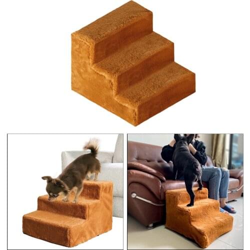 Pet Stairs for Dog and Cat Climbing Bed and Couch, Dog Steps 3 Step Ladder Staircase Indoor Ramp Washable Placed In Bay Window