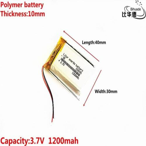 Liter energy battery Good Qulity 3.7V,1200mAH 103040 Polymer lithium ion / Li-ion battery for tablet pc BANK,GPS,mp3,mp4