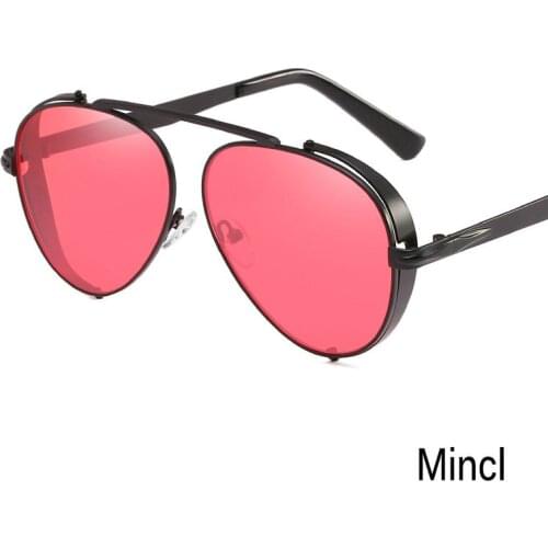 MINCL/ 2019 Fashion Pilot Style Punk Sunglasses Men Metal Thick Side Brand Designer Sun Glasses Uv400 With Box NX