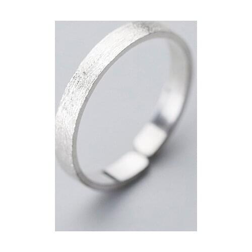 MloveAcc Autentic 100% 925 Sterling Silver Cuff Ring Brushed Finish Trendy Jewelry for Girls Women