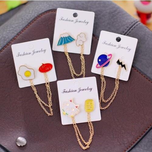 Fashion jewelry lovely beautiful Brooch white rabbit Lucky Cat omelette mt fuji planet clouds brooches for charm women 10PCS