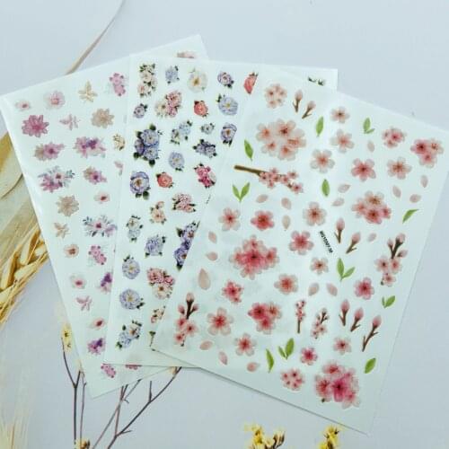 Fashion New Design Hot Selling 3D DIY Nail Stickers Spring Flower for Women Girls Fingernail Decals Nail Art Manicure Party Gift