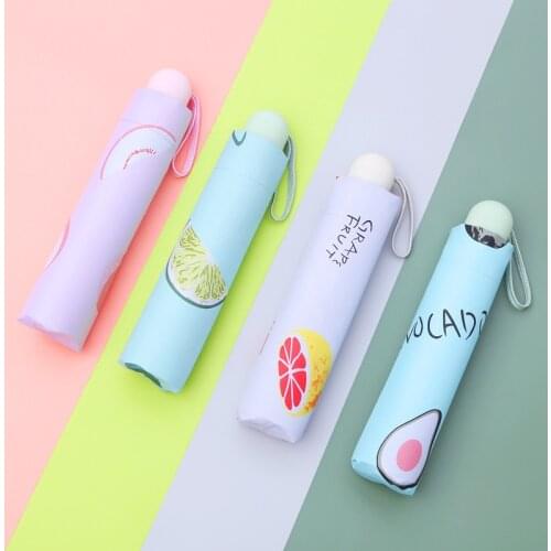 Fashion Cartoon Pattern Folding Umbrella Women UV Rainproof Parasol Rain Sun Umbrellas