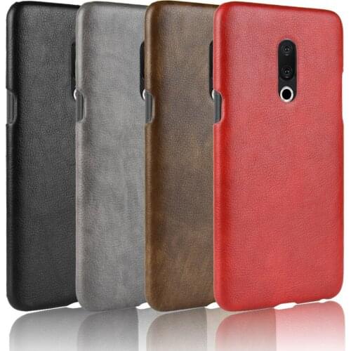 Fashion Litchi Skin PU Leather Hard Back Cover Meizu 15 Plus Case For Meizu 15Plus Meizu15 Phone Bag