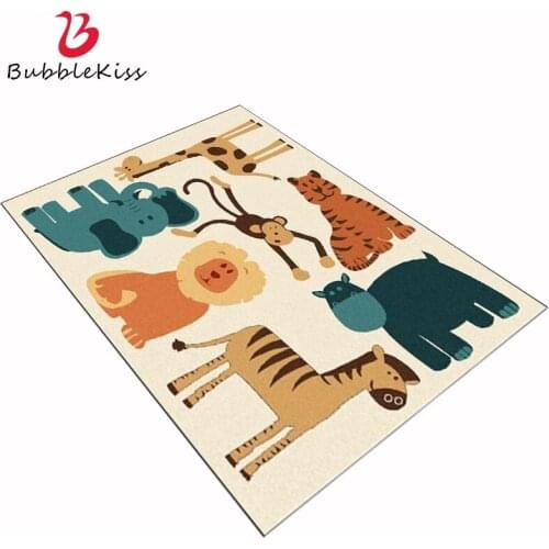 Bubble Kiss Creative Rugs For Living Room Cute Cartoon Lion Horse Elephant Monkey Giraffe Carpet For Bed Room Decor Door Mat Rug