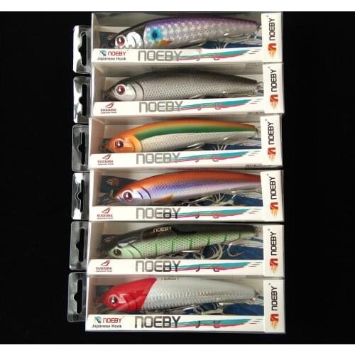 Noeby 6pcs 14cm 71g sinking Pencil Fishing Lure hard bait trolling lure stickbait for bass fishing hard lure fishing tackle