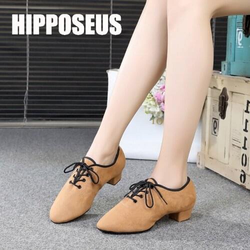 Hipposeus Latin Dance Shoes for Unisex Men Women Girls Ballroom Modern Tango Jazz Performance Practise shoes Wholesale