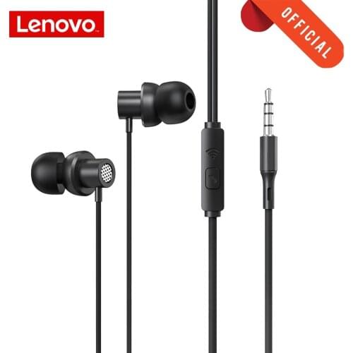 Original Lenovo thinkplus tw13 Wired Earphone Headphones with Microphone 3.5mm jack Ear Phones auriculares fone de ouvido black