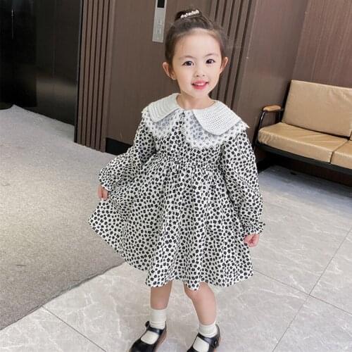 Toddler Girls Dress Floral Pattern Dress For Girl Casual Style Dress Kids Spring Autumn Girls Clothes