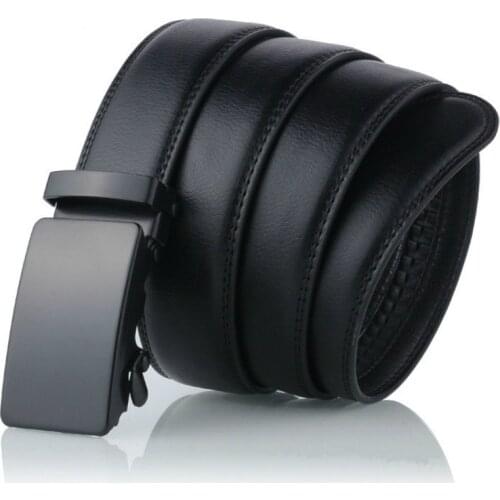 New Brand Buckle Free Mens Belts Luxury Leather Belt for Men Automatic Buckle Waist Strap for Jeans Pants Male Waistband 110cm