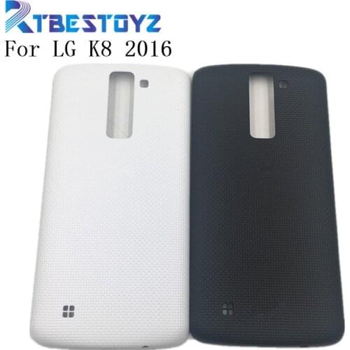 RTBESTOYZ 5.0 inches Battery Back Cover For LG K8 2016 Back Battery Cover Rear Door Housing Case With Logo