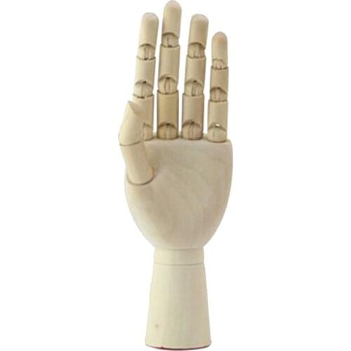 Handmade 18cm Jointed Wooden Hand Mannequin Hands Artist Sketching Manikin Aid Jewelry Stand Educational toys