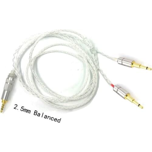 Thouliess DIY 8 Core Silver Plated Headphone Upgrade Cable 3.5/2.5/4.4 Balanced for He1000 He400s He560 Oppo Pm-1 Pm-2