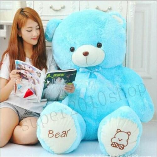 39" Giant Huge Big Teddy Bear Blue Plush Stuffed Soft ToyS Doll Birthday Gift US Plush Toys Toys for Children Cute Plush