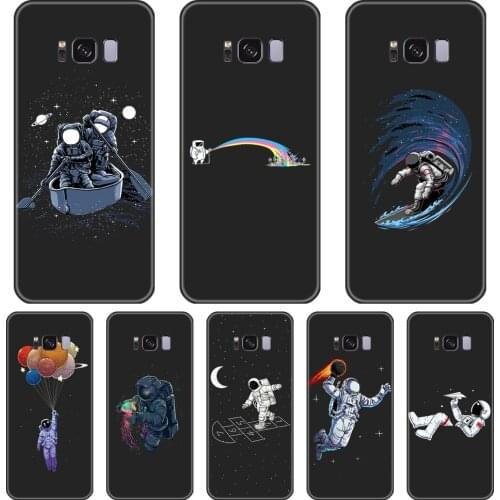 Back Cover For Samsung Galaxy S5 S6 S7 Edge S8 S9 Plus Silicone Soft Astronaut Phone Case For Samsung Galaxy Note 4 5 8 9 Case
