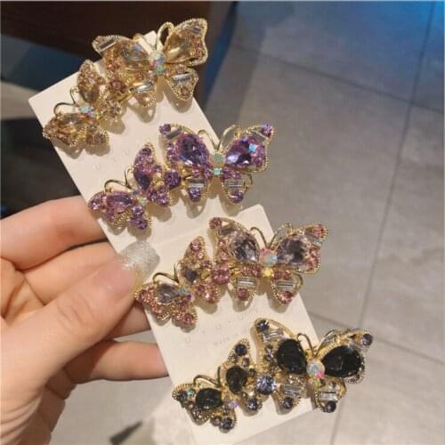 Women Retro full diamond bow hairpins fashion cute rhinestone hair accessories exquisite rhinestones