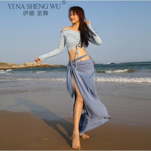 New Belly Dance Sexy Suit Eastern Long Sleeve Top Exercise Long Skirts Practice Clothes Female Group Performance Clothing Class