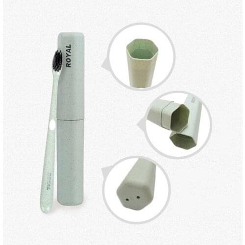 Toothbrush Wheat Soft Bamboo Charcoal Toothbrush Deep Cleaning Teeth Whitening Brush Charcoal Toothbrush with toothbrush case