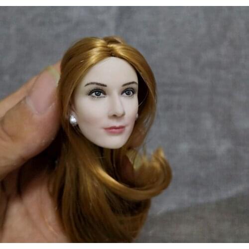1/6 Female Head Sculpt Accessory Europe Evan Rachel Wood Blond Pale Head Sculpt Carving Model for 12'' Action Figure Body
