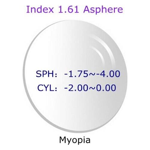 1.61 Single Vision Aspheric Optical Eyeglasses Lenses Prescription Lens Spectacles Frame AR Coating and Anti-Scratch Resistant