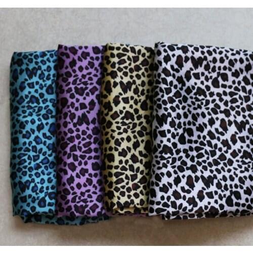 Sexy Leopard Print Cloth Soft Scarf Fabric Satin Charmeuse