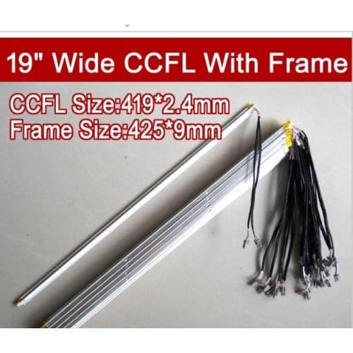 10PCS 19'' inch wide dual lamps CCFL with frame,LCD lamp backlight with housing,CCFL with cover,CCFL:419mmx2.4mm,FRAME:425mmx9mm