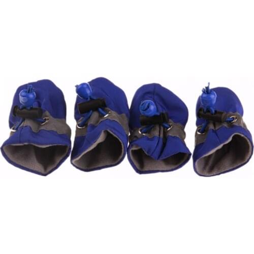 4Pcs Pet Dog Winter Shoes Rain Snow Waterproof Booties Socks Rubber Anti-slip Shoes For Small Dog Puppy Pet Paw Footwear 2021