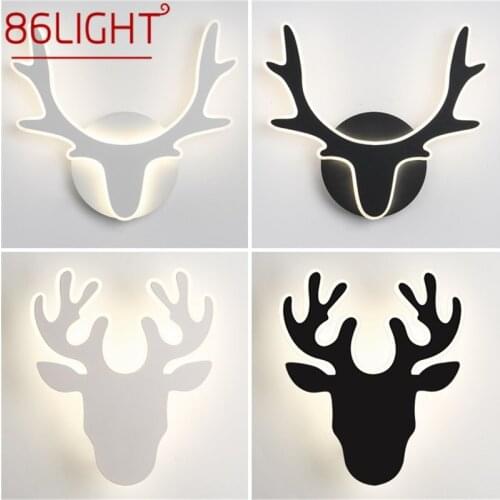 86LIGHT Nordic Creative Wall Sconces Lamp Modern Deer Head Light Fixtures for Home Indoor Bed Room Decoration
