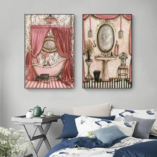 Abstract Retro Style Victoria Old Print Bathroom Home Decoration Bathroom Decoration Poster Room Decoration Wall Decoration