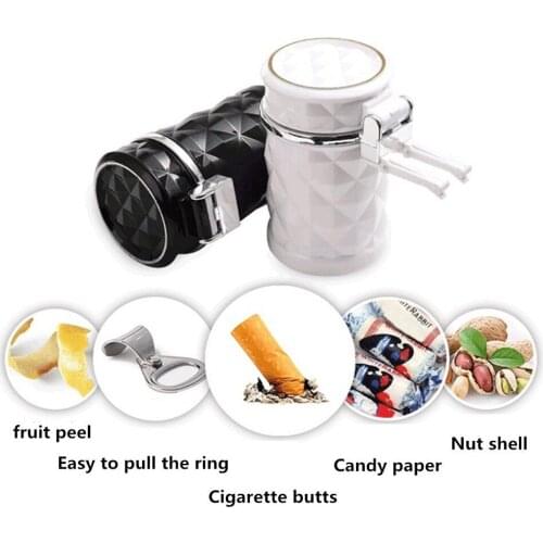 Home decoration accessories Diamond section Ashtray Portable Auto Vehicle Mini Rubbish Ash Tray Tobacco Car Cup Holder with Lid