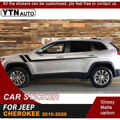Car Sticker Side Door Racing Stripe Graphic Vinyl Cool Car Decal Customized Fit For Jeep Cherokee 2010 2011 2012 2013 2014-2020