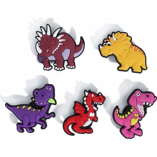 Single piece dinosaur Shoe Decoration Buckle Charm Accessories bag case DIY Combination Jibz for croc Bracelets Kids party Gifts