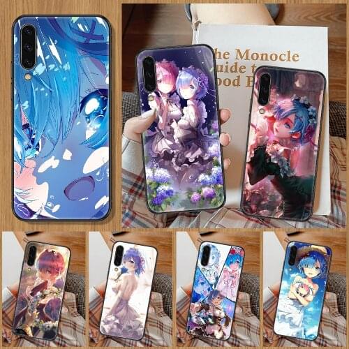 Re ZERO Ram Rem In Another World Phone Case For Samsung Galaxy A 10 12 20E 21S 30 32 40 50 51 52 70 71 72 5 6 7 2016 2018 black