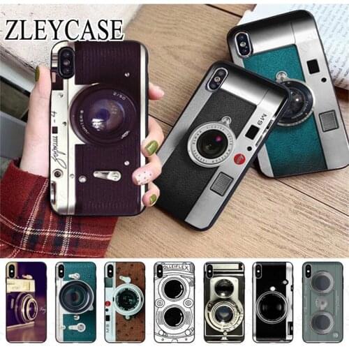 Black silver vintage camera Design Soft Phone Case For iphone x xs xr xsmax 11 12pro max 5s SE 2020 6splus 7 8plus 12mini cover
