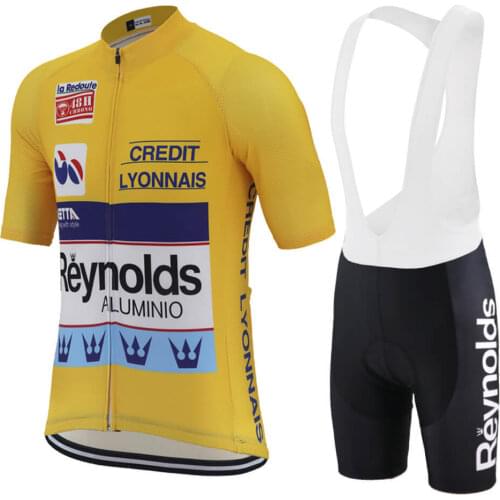 Classic Espana Cycling Jersey kits Men Pro Team Summer Road Racing Cycling Clothing Yellow Bike Shirt MTB Cycle Jersey
