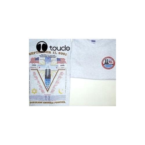 Hot Sale Men T Shirt Fashion SEPTEMBER 11 2001*9/11*TWIN TOWERS EMBLEM 2-SIDED SHIRT Summer T-shirt