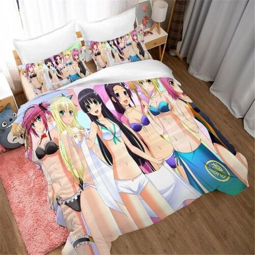 2/3 Pieces The World God Only Knows Duvet Cover 3D Print Beautiful Sexy Girls Bedding Set Cartoon Anime Bed Cover Set (No Sheets