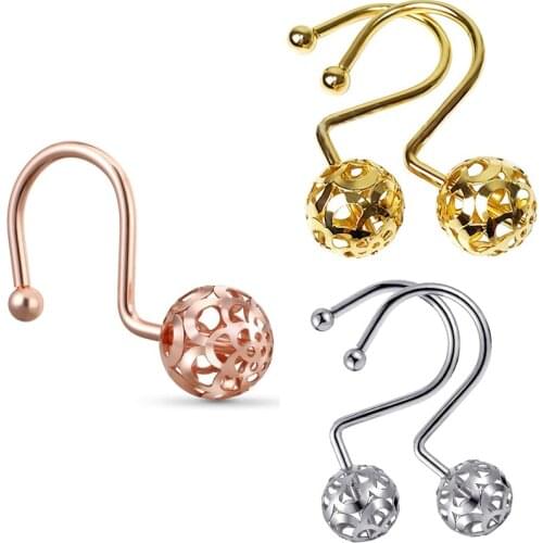 Shower Curtain Hooks Rings,Set of 12 Decor ,Metal Rustproof for Bathroom