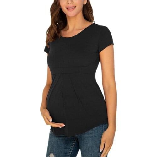 Maternity Summer Tops Women Pregnancy Short Sleeve T-Shirts Vogue Tees for Pregnant Elegant Ladies Top Cute Women Clothings