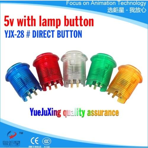 Best Price 28#5V Inline Button Arcade Game Machine Micro LED lightening arcade button translucent For Arcade Game Console