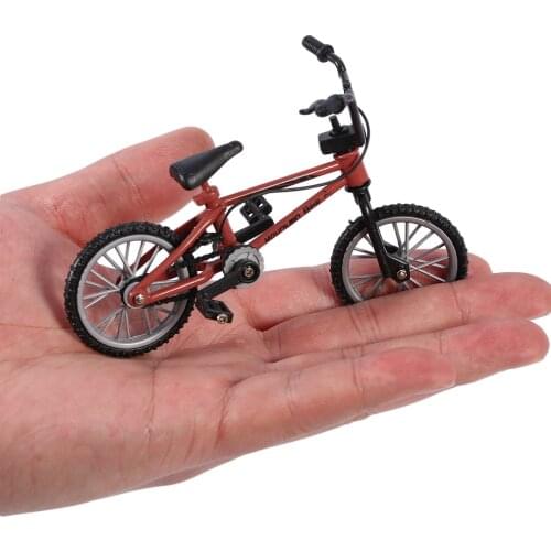 Mini Size Fingerboard Bicycle Toys With Brake Rope Blue Simulation Alloy Finger Bmx Bike Children Educational Gift RED