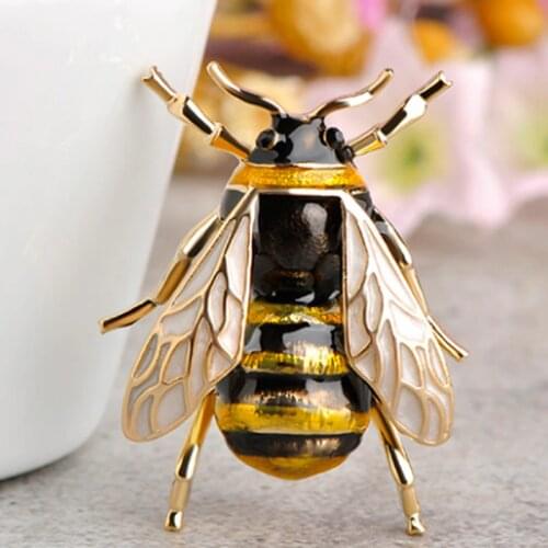 Zlxgirl Yellow Bee Brooch For Men Jewelry Perfect Enamel Corsage Suit Scarf Dress Decoration women Small Brooch Pins Broch