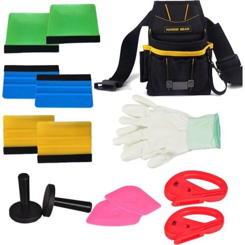 Car Wrapping Installation Tools Kit Vinyl Wrap Bag Squeegee Razor Glove Magnet