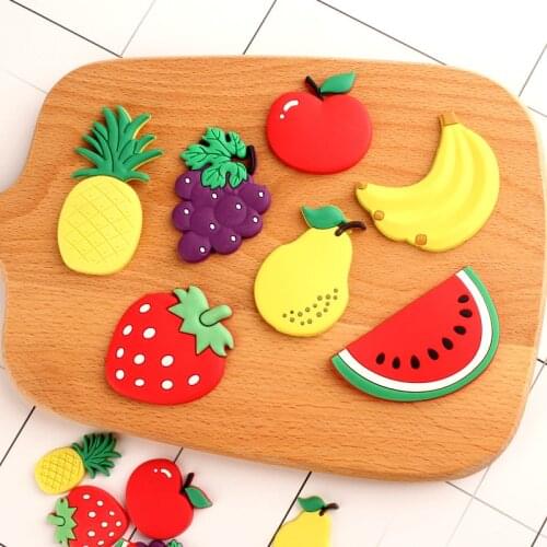 New Colorful Fruit Resin Cabochons Plastic Pineapple Banana Watermelon Strawberry Grape Pear Apples Clay Beads Charm DIY