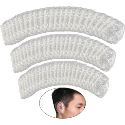 100Pcs Disposable Ear Muffs Ear Cover Transparent Waterproof Earmuffs For Dyeing Hair/Bath/Swim Ear Dust Protection Cover