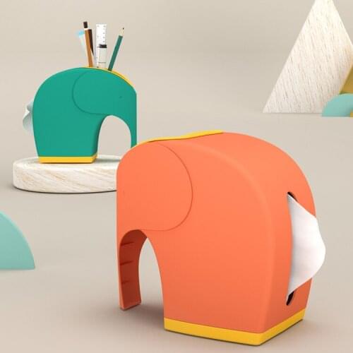 TT Elephant Tissue Box Creative Desktop Tissue Box Multifunctional Cartoon Cute Household Tissue Box